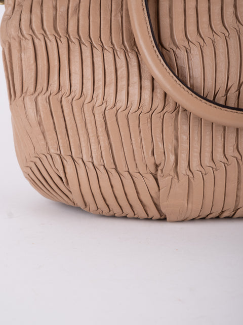 Coach Vintage Beige Ruched Shoulder Bag