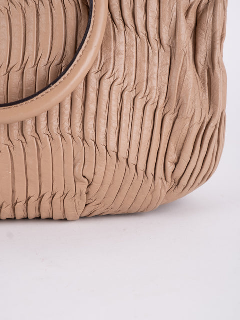 Coach Vintage Beige Ruched Shoulder Bag