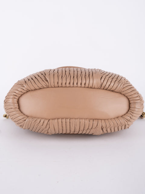 Coach Vintage Beige Ruched Shoulder Bag