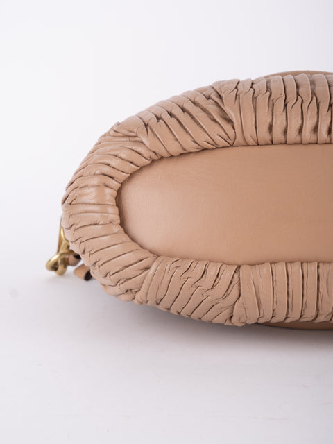 Coach Vintage Beige Ruched Shoulder Bag