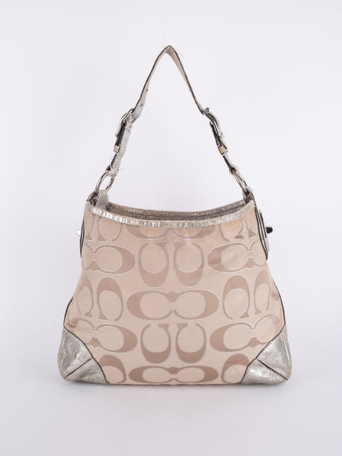 Coach Signature Vintage Beige Shoulder Bag