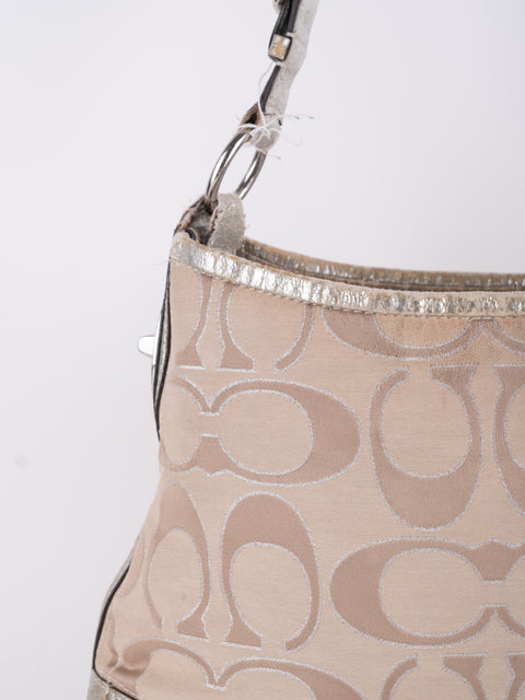 Coach Signature Vintage Beige Shoulder Bag