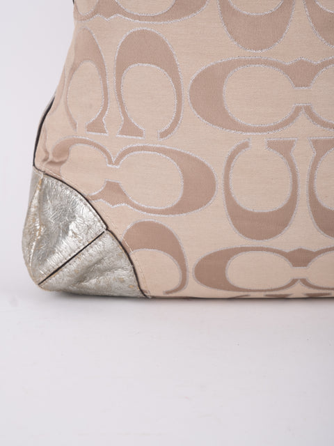 Coach Signature Vintage Beige Shoulder Bag