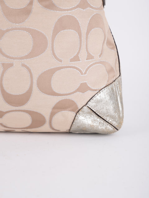 Coach Signature Vintage Beige Shoulder Bag