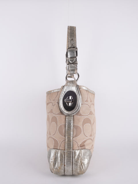 Coach Signature Vintage Beige Shoulder Bag