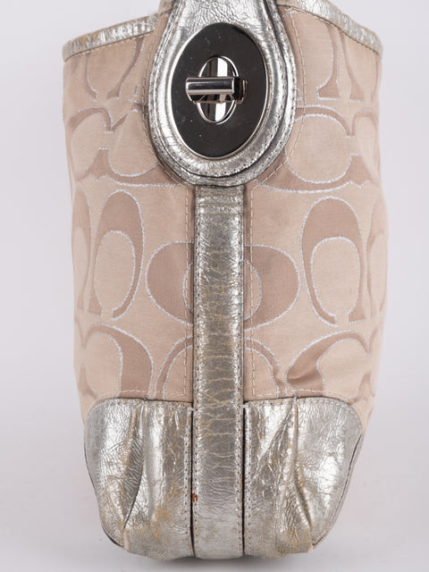 Coach Signature Vintage Beige Shoulder Bag