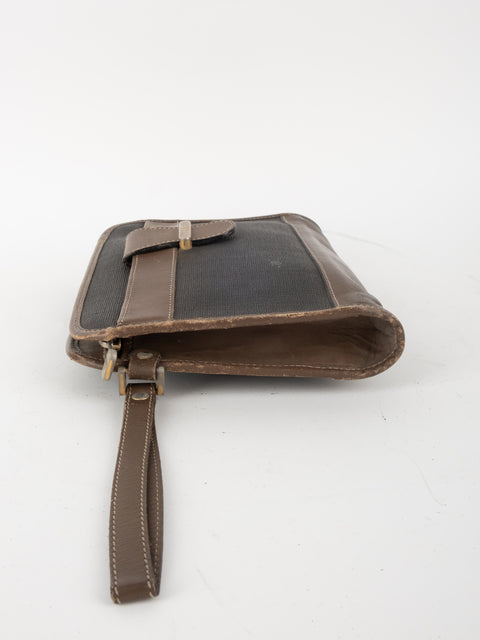 תיק קלאץ' צמיד מעור וקנבס DUNHILL