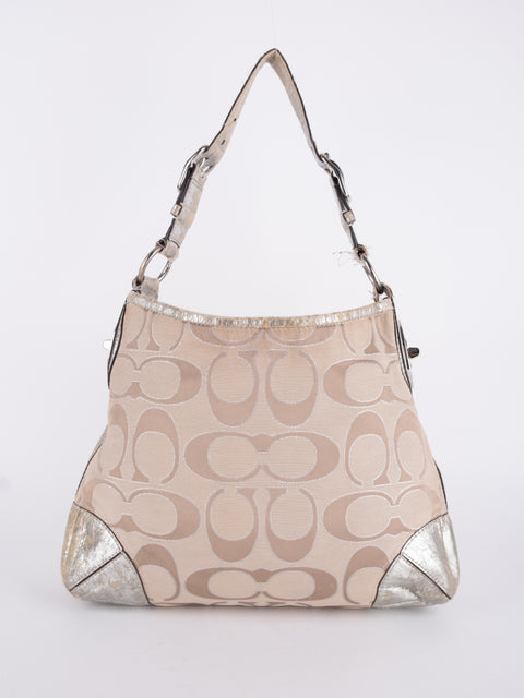 Coach Signature Vintage Beige Shoulder Bag