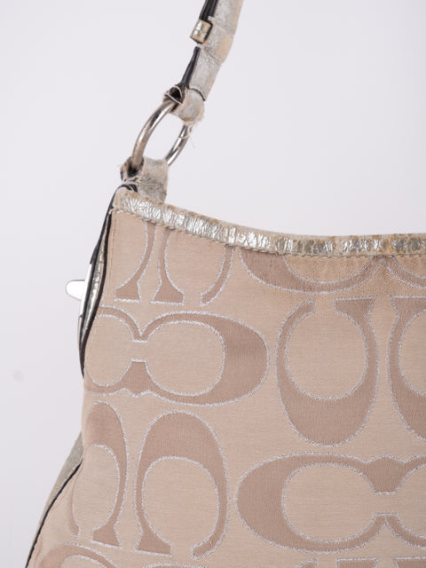 Coach Signature Vintage Beige Shoulder Bag