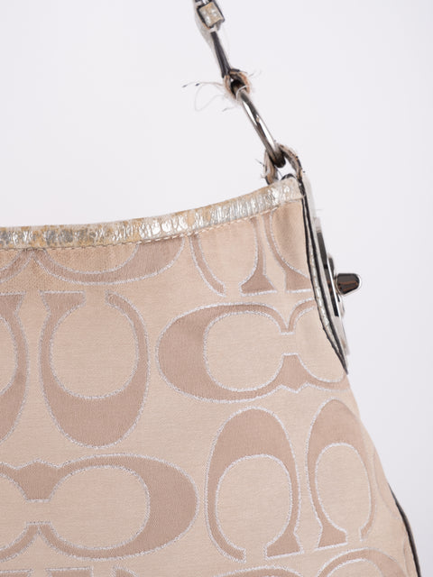 Coach Signature Vintage Beige Shoulder Bag