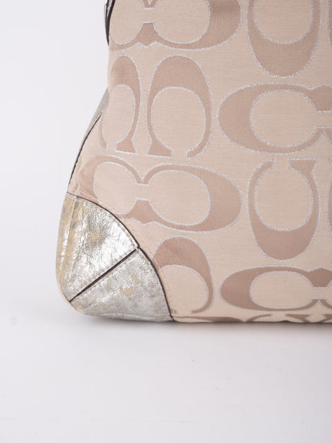 Coach Signature Vintage Beige Shoulder Bag