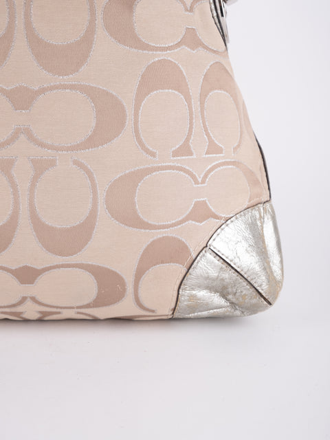 Coach Signature Vintage Beige Shoulder Bag