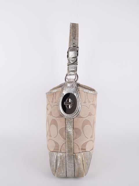 Coach Signature Vintage Beige Shoulder Bag