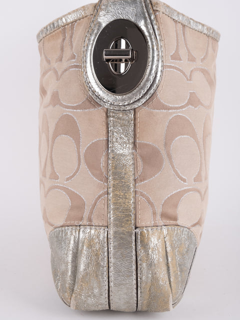 Coach Signature Vintage Beige Shoulder Bag