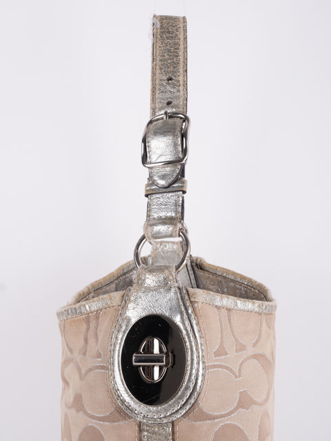 Coach Signature Vintage Beige Shoulder Bag