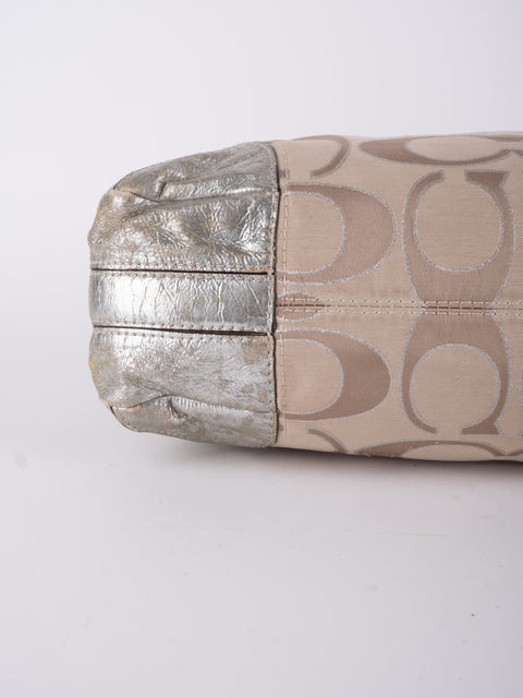 Coach Signature Vintage Beige Shoulder Bag