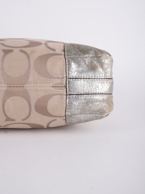 Coach Signature Vintage Beige Shoulder Bag