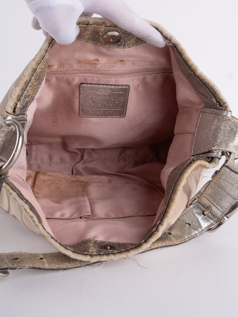 Coach Signature Vintage Beige Shoulder Bag