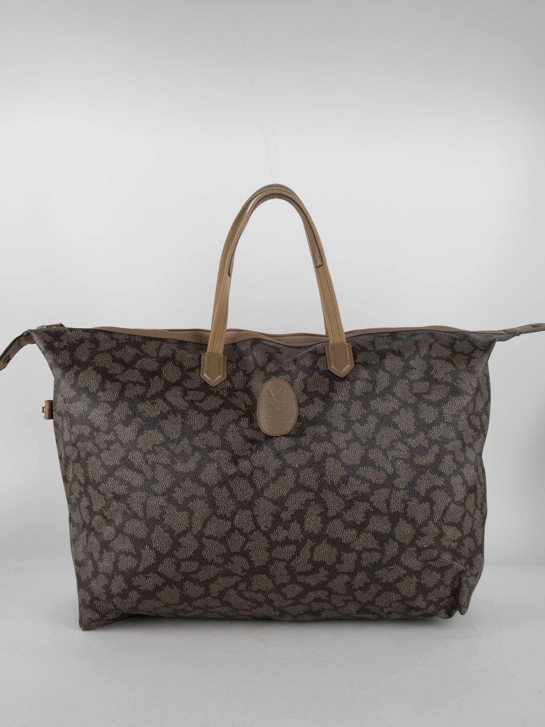 SAINT LAURENT Monogram Canvas Oversized Tote