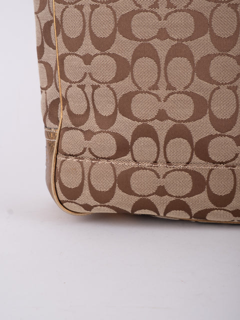 Coach Signature Vintage Beige Large Tote Bag