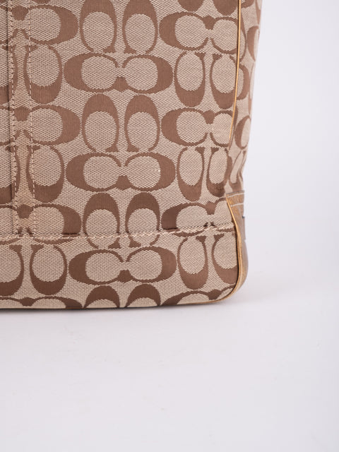 Coach Signature Vintage Beige Large Tote Bag