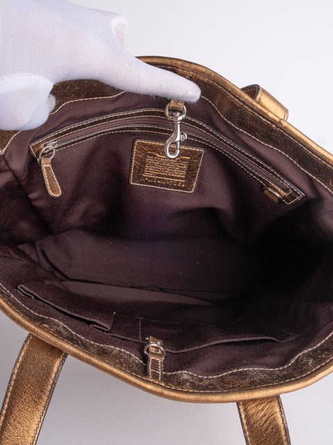 Coach Signature Vintage Beige Large Tote Bag