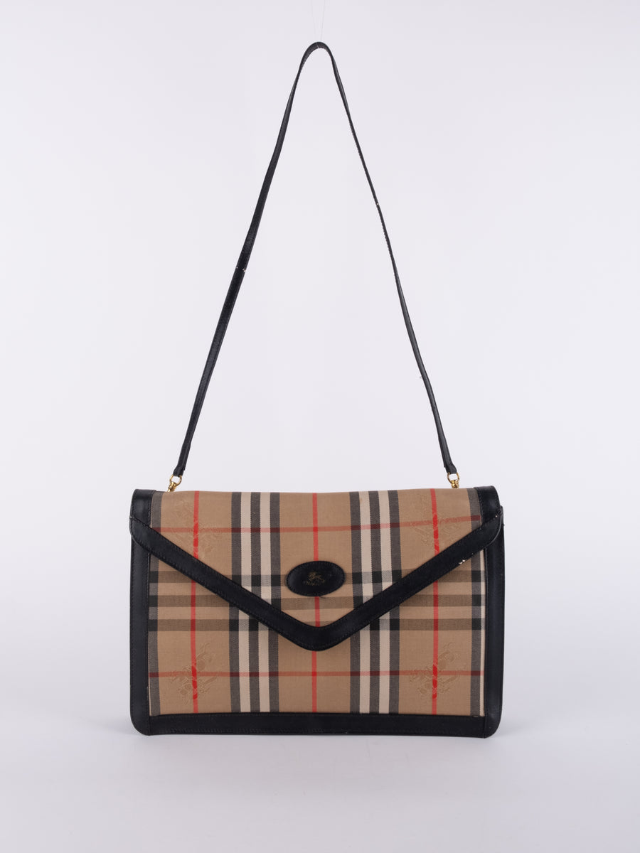 BURBERRY Vintage Nova Check Envelope Shoulder Bag