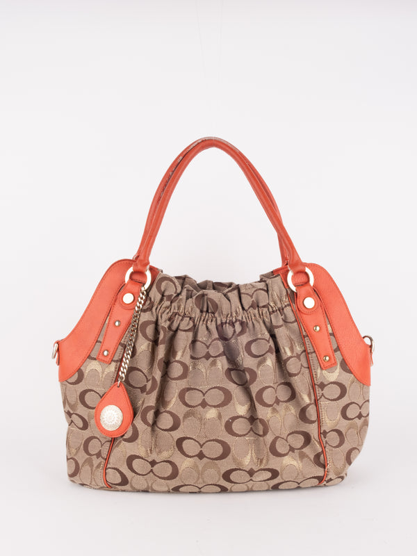 Coach Signature Gathered Satchel