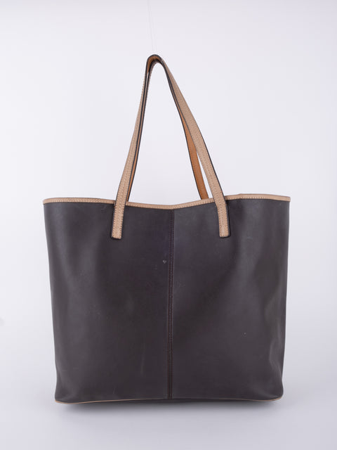 Coach Dark Brown Leather Tote Bag