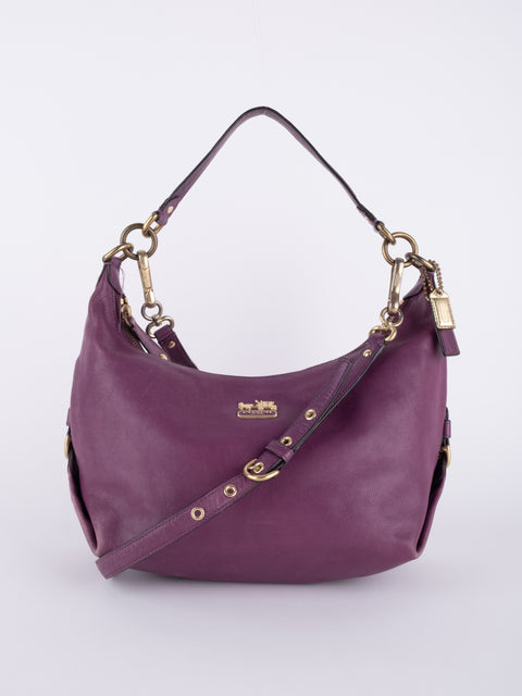 COACH Vintage Purple Leather Hobo Bag