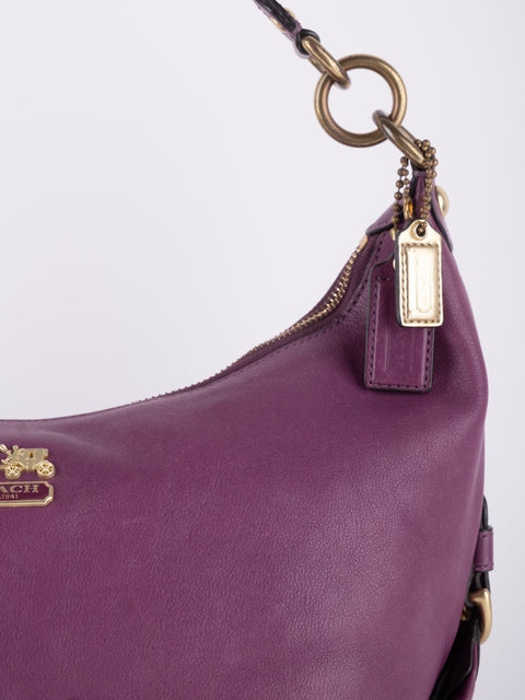 COACH Vintage Purple Leather Hobo Bag