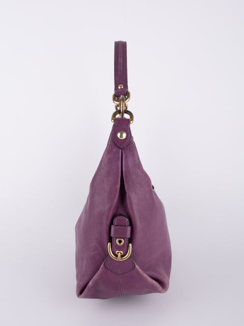 COACH Vintage Purple Leather Hobo Bag
