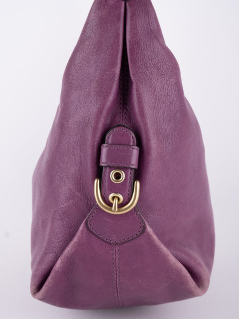 COACH Vintage Purple Leather Hobo Bag