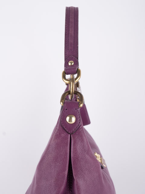 COACH Vintage Purple Leather Hobo Bag