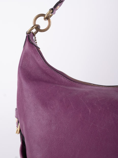 COACH Vintage Purple Leather Hobo Bag