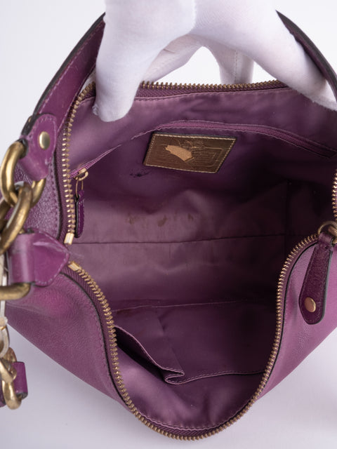 COACH Vintage Purple Leather Hobo Bag