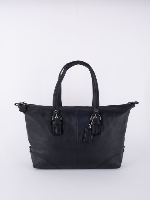 COACH Vintage Black Leather Tote Bag