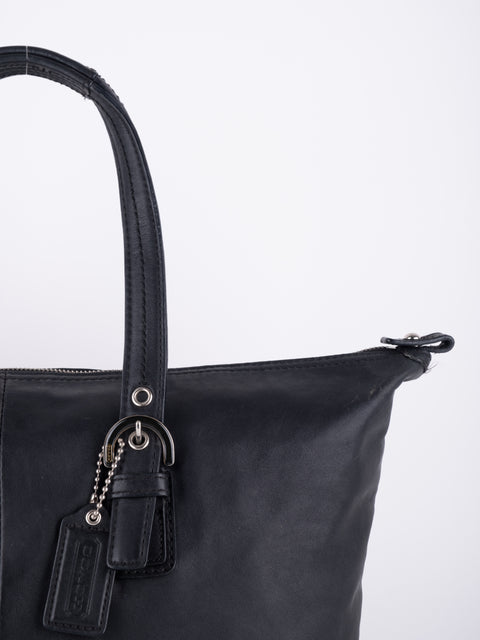 COACH Vintage Black Leather Tote Bag