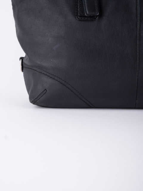 COACH Vintage Black Leather Tote Bag