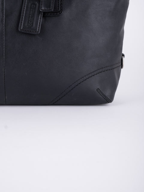 COACH Vintage Black Leather Tote Bag