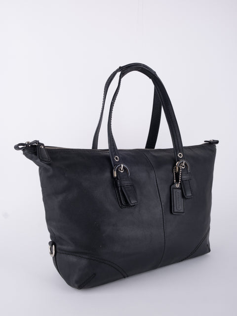 COACH Vintage Black Leather Tote Bag