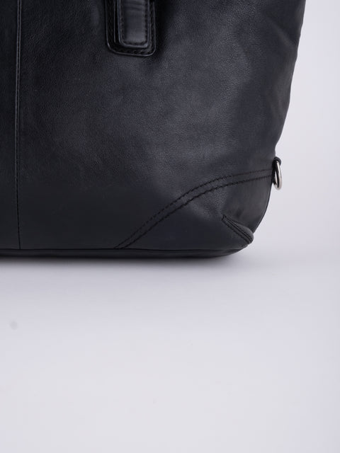COACH Vintage Black Leather Tote Bag