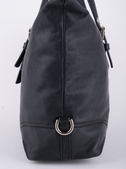 COACH Vintage Black Leather Tote Bag