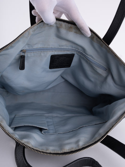 COACH Vintage Black Leather Tote Bag