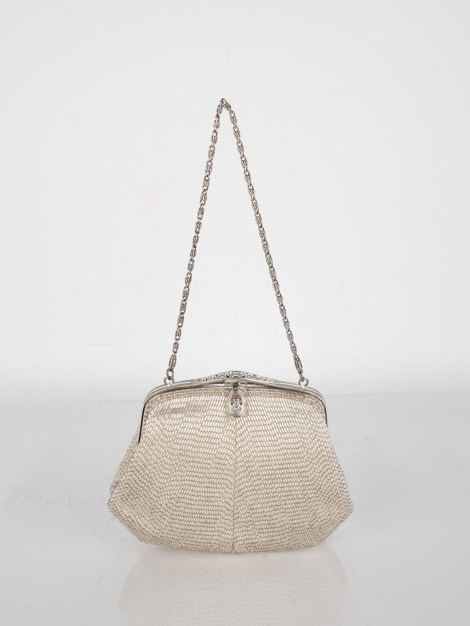 Vintage Silver Mesh Evening Bag