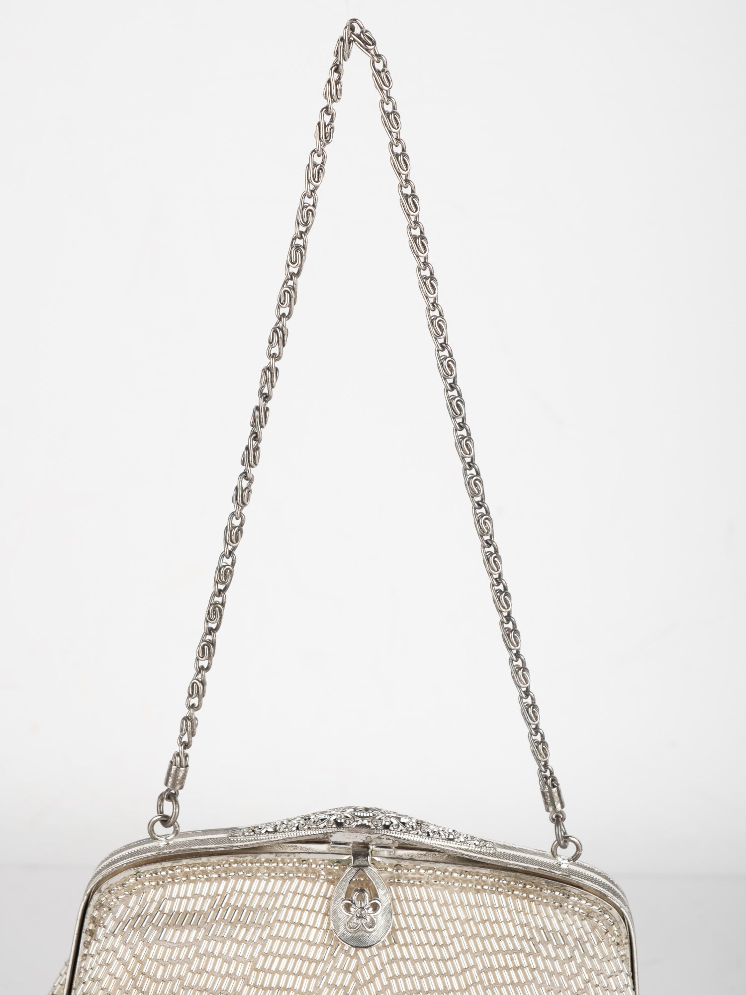 Vintage Silver Mesh Evening Bag