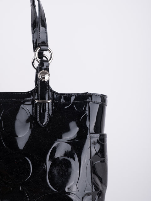 Coach Black Patent Leather Shoulder Bag