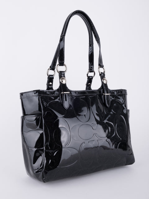 Coach Black Patent Leather Shoulder Bag