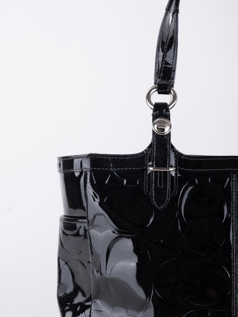 Coach Black Patent Leather Shoulder Bag