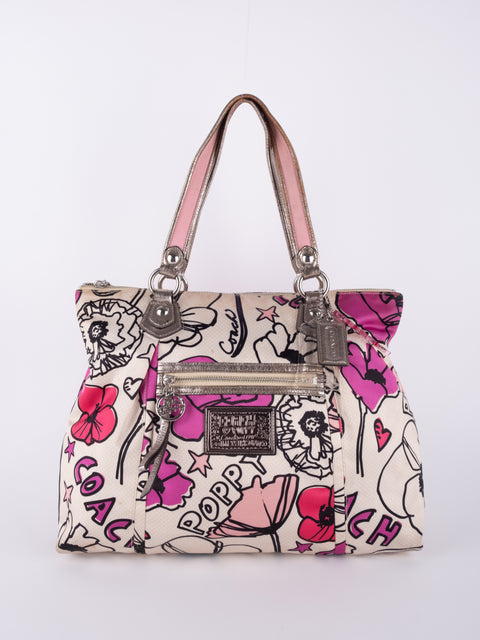 Coach Poppy Floral Tote Bag נדיר להשגה